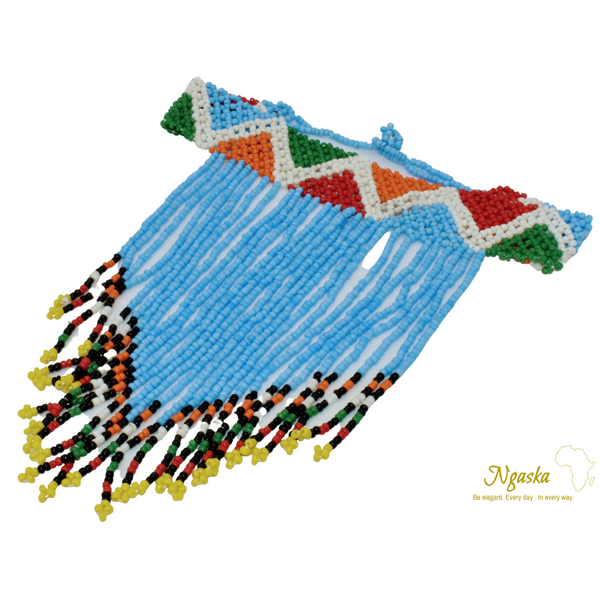 Naserian Necklace - African Masai Beaded Necklace - Baby Blue