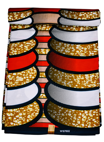 Ankara Red, White, Gold Line  - CA211