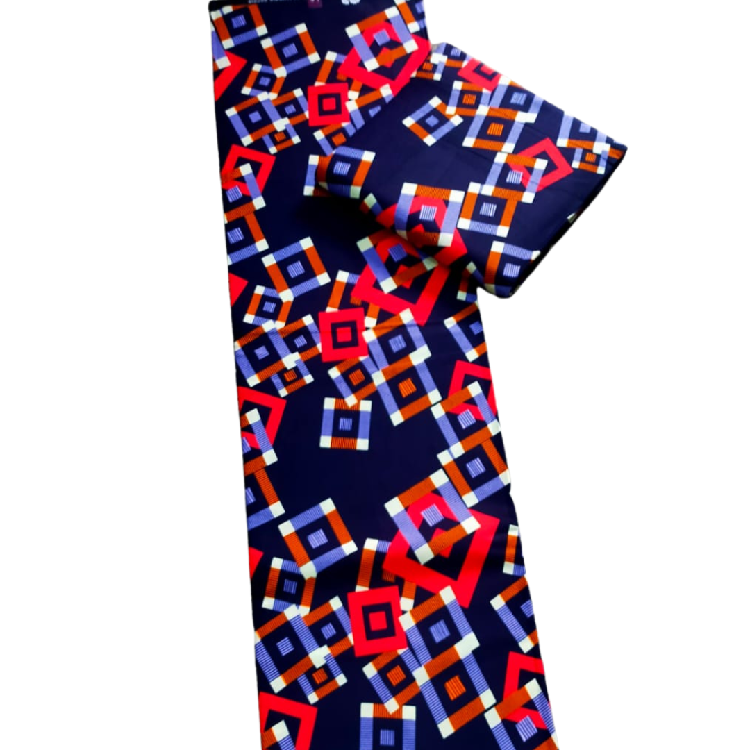 navy-blue-with-red-and-light-blue-squares-african-print-ca307-the