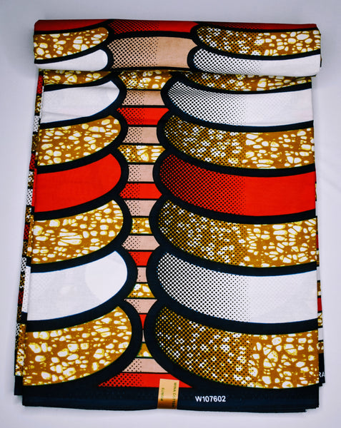 Ankara Red, White, Gold Line  - CA211