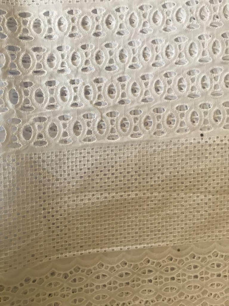 Layered White Lace Fabric