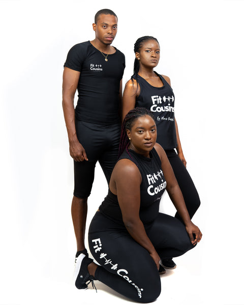 Power Black Strength Training Workout Clothes Set for Men - Cap Sleeves - FULL SET