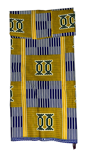 Yellow and Blue Abstract African Print -CA343