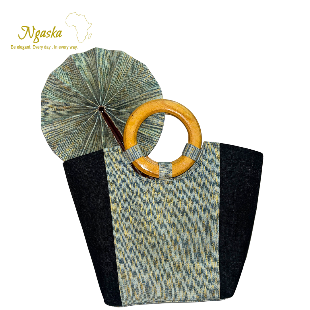 Large Bag and Fan Ankara Print Set  - BF3
