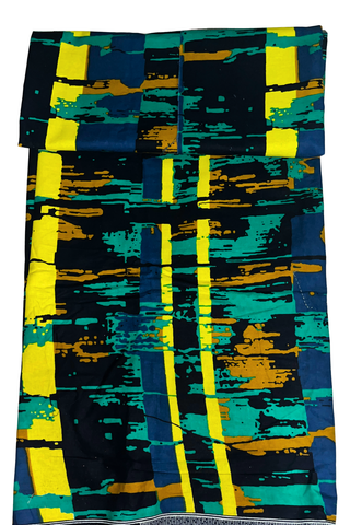 African Print Blue and Green Batik Style - CA105