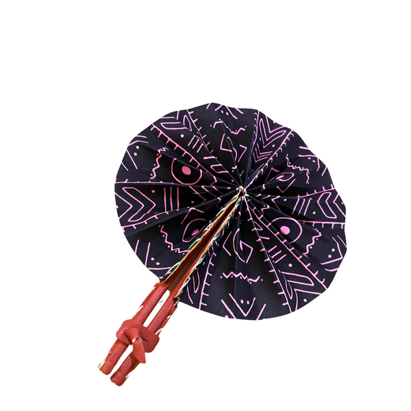 Purple Bogolan Ankara Print Fan