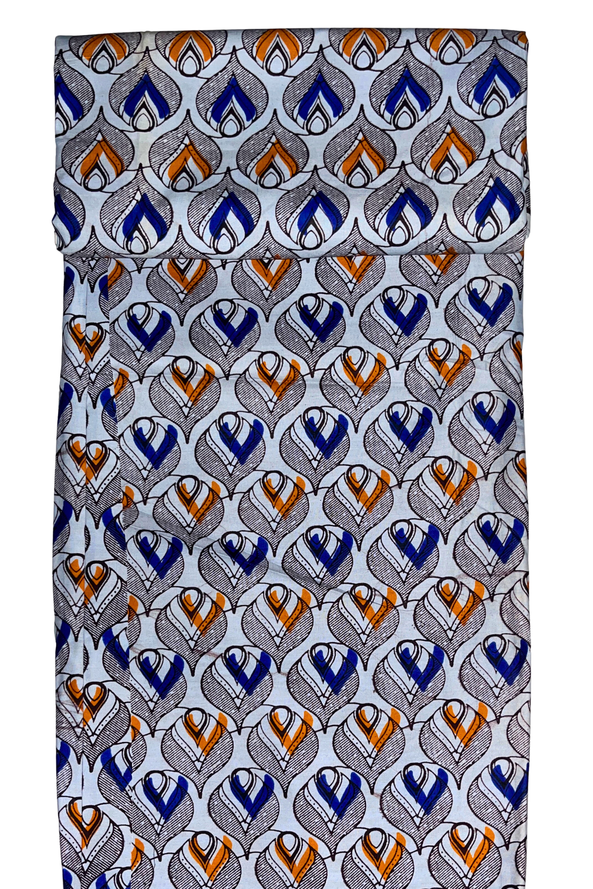 Light Blue with Blue and Brown Patterns African print - CA318
