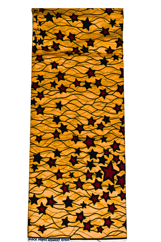 Bright Yellow and Burgundy African Print - CA329