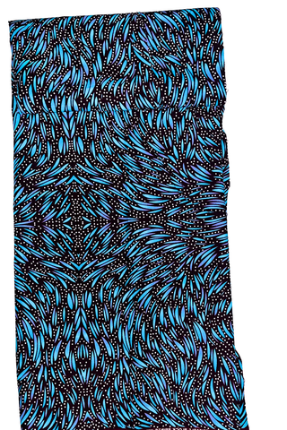 Blue Feathers African Print  - CA272