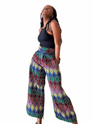 Multi-Colored African Print Palazzo Pants