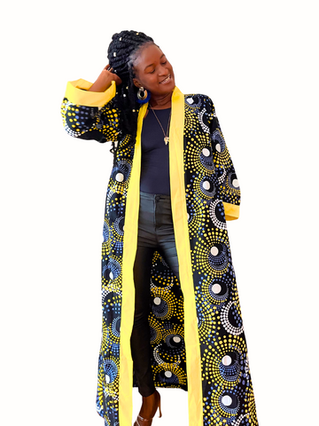 African Print Maxi Coat