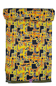 Yellow, Black and Orange Tribal Print