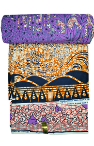 Purple Floral, Orange Swirls, and Pink Spirals Print - CA393