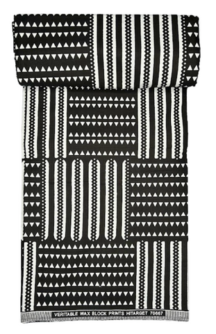 Black and White Stripes with Mini Triangles - CA396