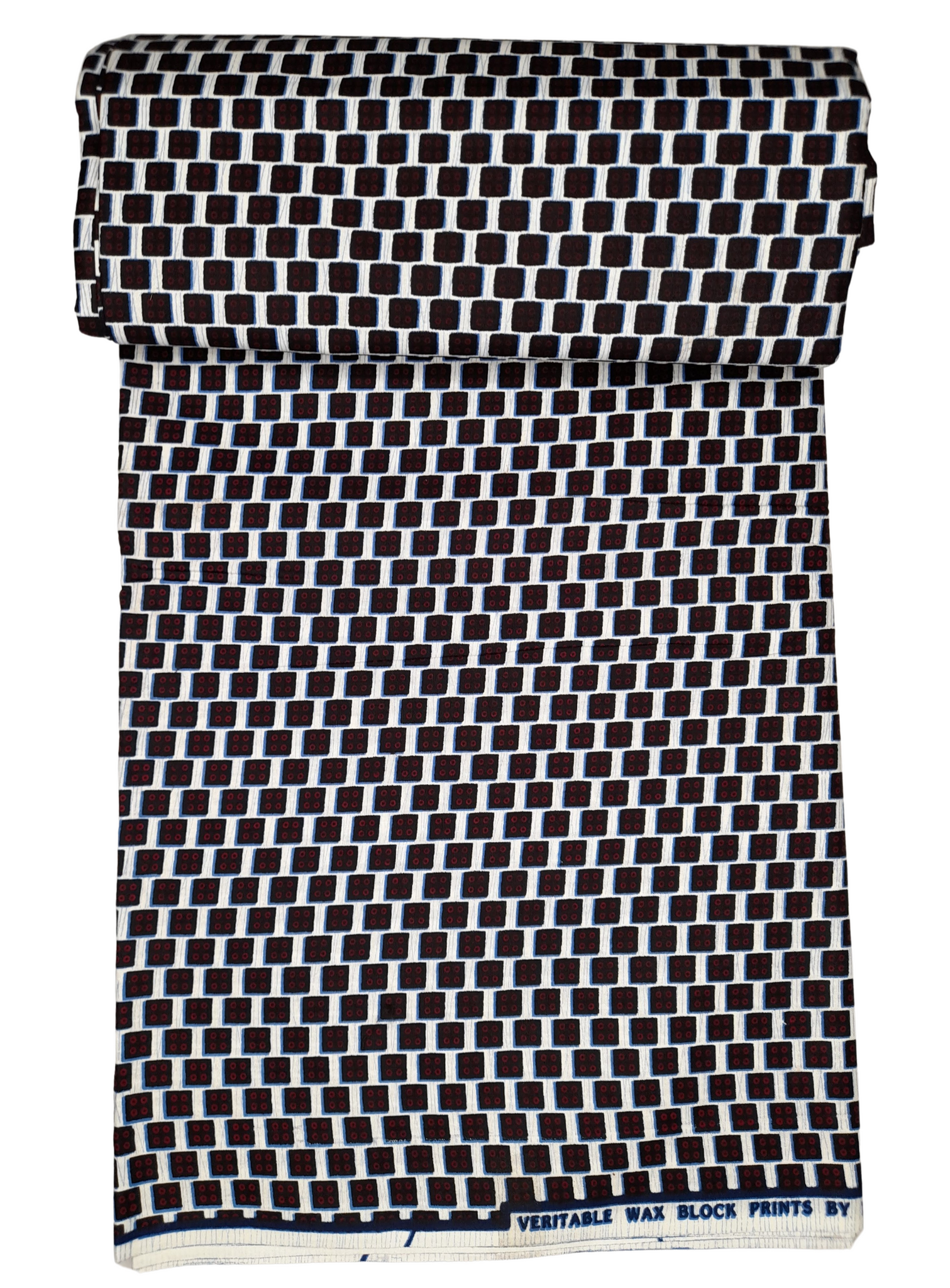 African Print Black and Blue Checkers - CA170