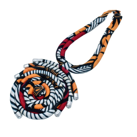 Malaika Necklace White, Red and Orange