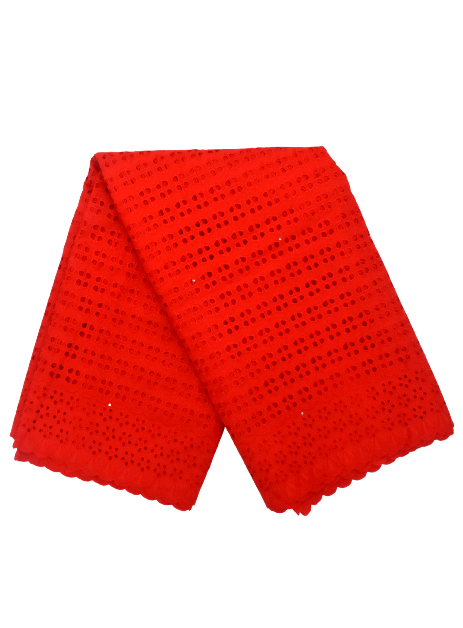 Red African Print Lace Circles - RL1