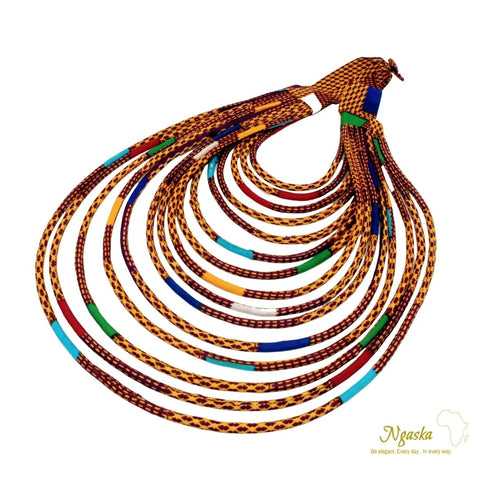 Tribal Multistrand African Ankara Mariama Necklace - MR9