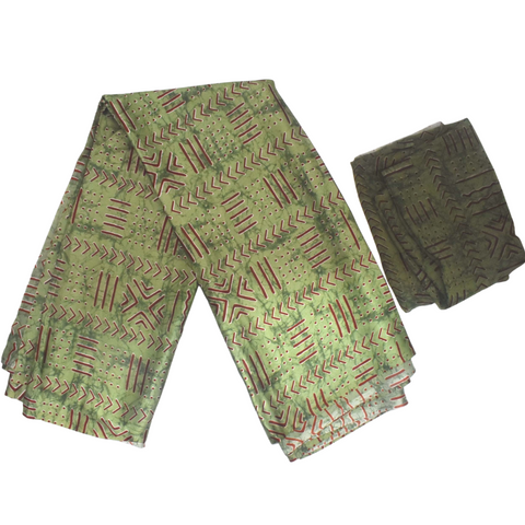 Regal Green African Silk and Chiffon - SS41