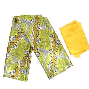Green and Yellow African Silk and Chiffon - SS26