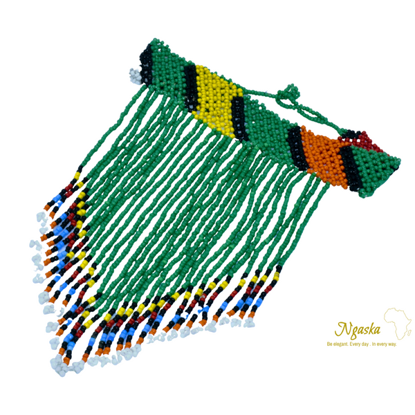 Naserian Necklace - African Masai Beaded Necklace - Green