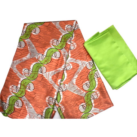 Green and Orange Hues Silk and Satin - SS29