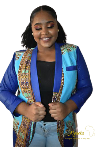 Blue Dashiki Jacket DJB
