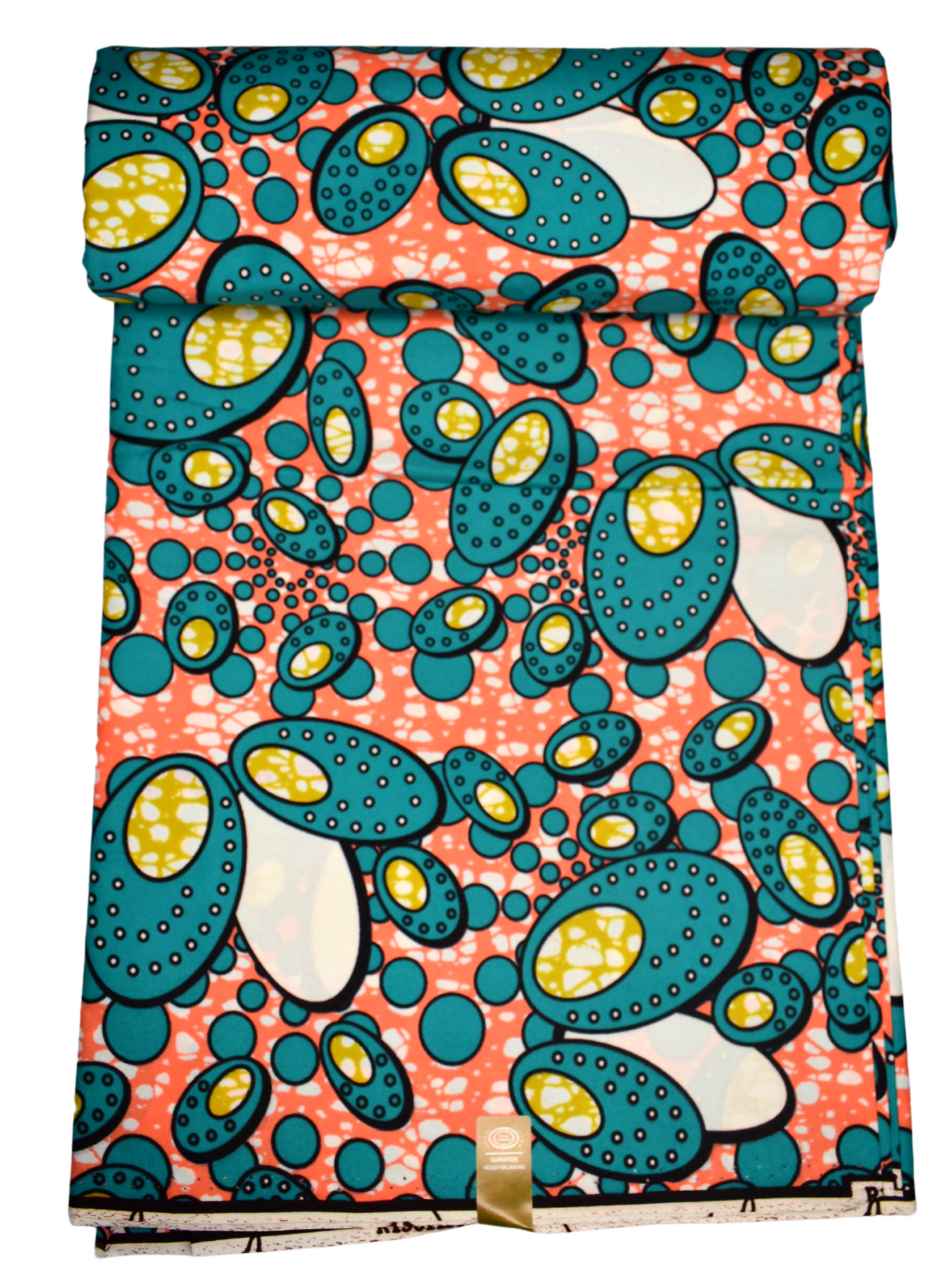 African Print Teal and Salmon Color - CA141