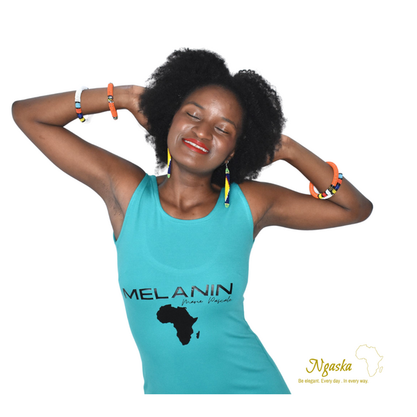 The Teal Melanin Dress: African Fashion, Afrocentric Style, Black History Month BodyCon Dress