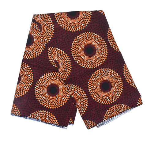 African print circle of life brown print - CA126