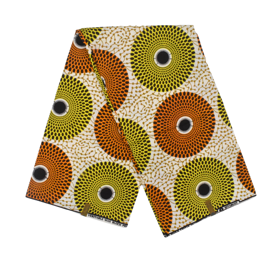 African Print Circle of life brown and green - CA125