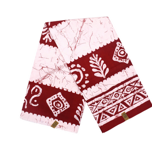 Batik Fabric in African Print, Traditional Red - CA160