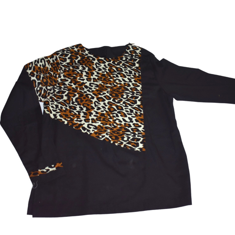 African Shirt Long Sleeves Leopard Print for Men - MS11