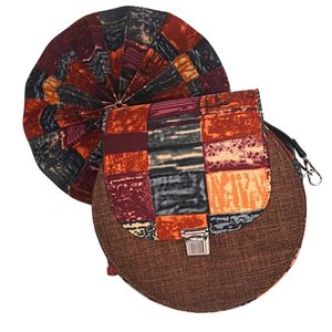 Small Brown Bag with Multi Colored African Print