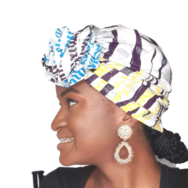 african print satin bonnet stay on 2