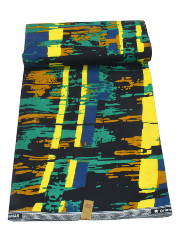 Abstract teal and green african print 