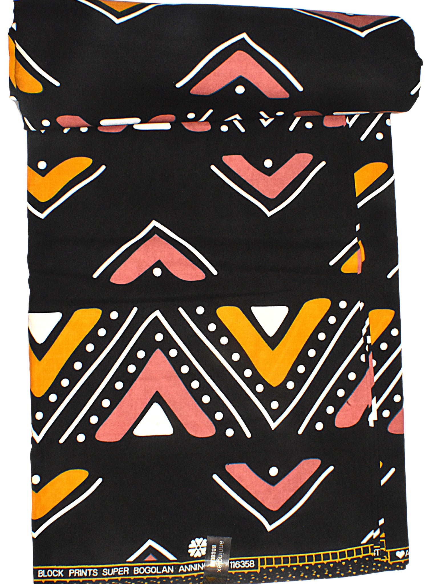 Black with Yellow and Pink Tribal African Print  - CA291
