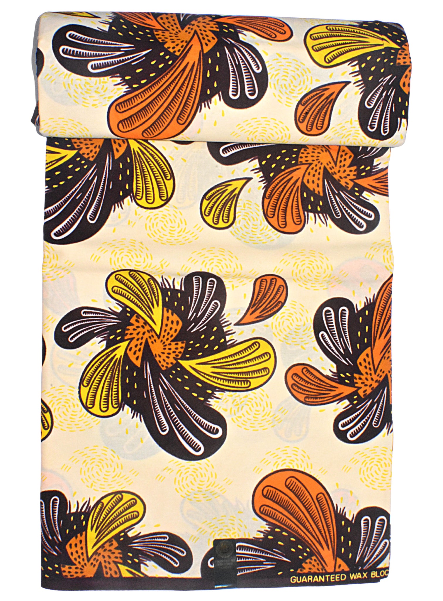 Brown, Yellow, Orange and Abstract Flowers African Print  - CA298
