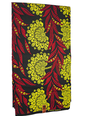 Black, Yellow and Red Floral Print - CA334