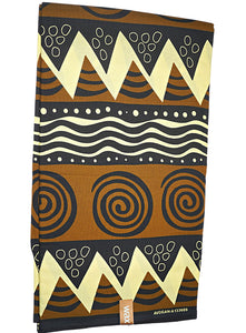 Brown, Black and Yellow Tribal African Print - CA331