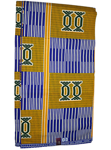 Yellow and Blue Abstract African Print -CA343
