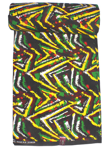Multicolored Patterned African Cloth - CA308