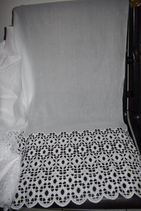 White Lace Fabric with Chiffon (Light Fabric)