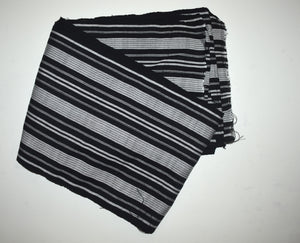 Guinean Fabric, White and Black Stripes