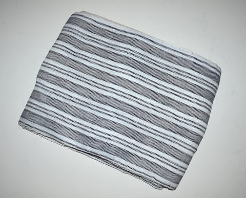 Guinean Fabric, White and Black Stripes