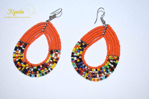 Eshe: Handmade Maasai Beaded Earrings, Boho Style Gift