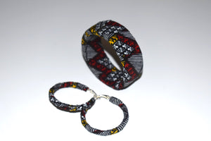 African Bracelet and Earrings Set Multicolor