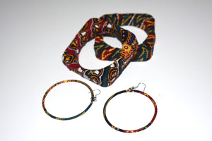 African Bracelet and Earrings Set Dashiki