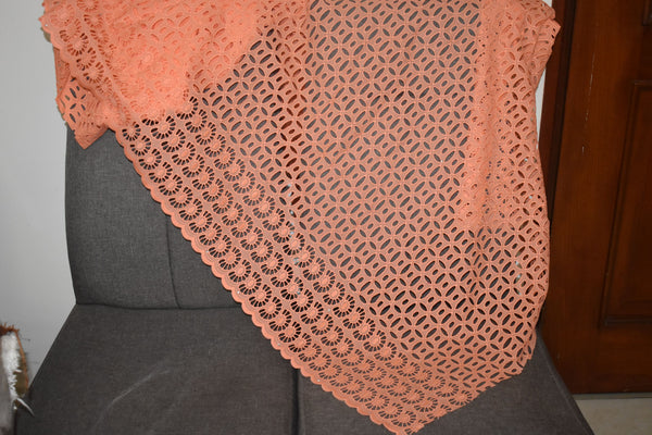 Posh, Salmon-Colored Lace