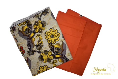 Yellow Vine and Flowers W/ Burnt Orange Sunset CAD-1